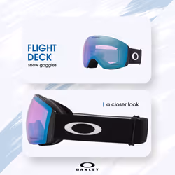 Oakley Flight Deck M OO7064 Matte Black/Prizm Iced Iridium Ski Goggles For Men For Women + BUNDLE with Designer iWear Eyewear Kit