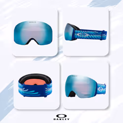 Oakley Flight Deck L OO7050 Mikaela Shiffrin Signature/Prizm Sapphire Goggles For Men For Women + BUNDLE with Designer iWear Eyewear Kit