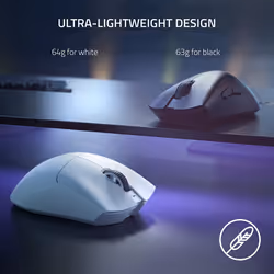 Razer DeathAdder V3 Pro Wireless Gaming Mouse: 63g Ultra Lightweight - Focus Pro 30K Optical Sensor - Fast Optical Switches Gen-3 - ..