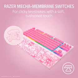 Razer Ornata V3 TKL Gaming Keyboard: Low-Profile Keys - Mecha-Membrane Switches - UV-Coated Keycaps - Backlit Media Keys - 8-Zone RGB Lighting - Magne