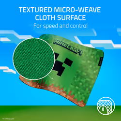 Razer Gigantus V2 Cloth Gaming Mouse Pad (Medium): Textured MicroWeave Cloth Surface - Thick  High-Density Rubber Foam - Non Slip Base - Minecraft Edi