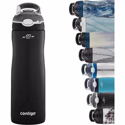 Contigo Ashland Chill Water Bottle with Straw, Keeps drinks cool for 24 h, insulated Stainless Steel Drinking Bottle, Leak-Pr ...