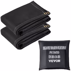 VEVOR Fire Blankets 2 Pack Welding Blankets 8' x 10' Fire Suppression Blanket 1022F Flame Retardant Blanket Black Fire Em ...