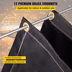 VEVOR Fire Blankets  2 Pack Welding Blankets  8' x 10' Fire Suppression Blanket  1022F Flame Retardant Blanket  Black Fire Emergency Blankets  Fibergl - Additional view 4