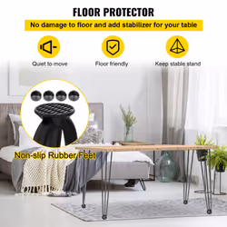VEVOR Hairpin Table Legs 34" Black Set of 4 Desk Legs - Additional view 4