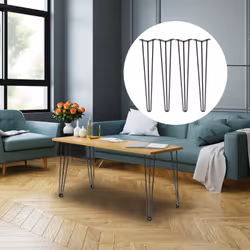 VEVOR Hairpin Table Legs 34" Black Set of 4 Desk Legs - Additional view 7