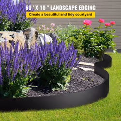 VEVOR Landscape Edging, 10 inch Depth 60 ft Total Length, Recycled HDPE Coiled Terrace Board, Flexible Bender Border for Landscaping, Lawn, Garden, Ya