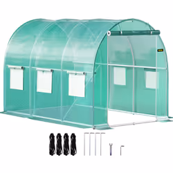 VEVOR Walk-in Tunnel Greenhouse Galvanized Frame & Waterproof Cover 10x7x7 ft