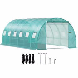 VEVOR Walk-in Tunnel Greenhouse Galvanized Frame & Waterproof Cover 20x10x7 ft