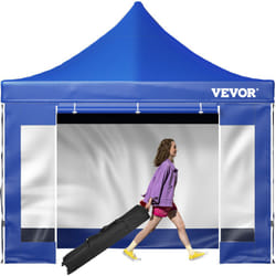 VEVOR 10 x 10 FT Pop Up Canopy Tent, Outdoor Patio Gazebo Tent with Removable Sidewalls and Wheeled Bag, UV Resistant Waterproof Instant Gazebo