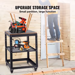 Planer Stand, 100 lbs/ 45 kg heavy loads, Three-Gear Height Adjustable thickness planer table,with 4 Stable Casters & Storage Space, for most planers, - Additional view 4