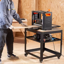 Planer Stand, 100 lbs/ 45 kg heavy loads, Three-Gear Height Adjustable thickness planer table,with 4 Stable Casters & Storage Space, for most planers, - Additional view 7