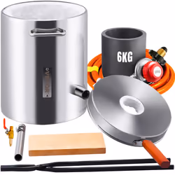 VEVOR Propane Melting Furnace Kit, 6KG Large Capacity Foundry Home Kilns, Blacksmithing Forge with Crucible & Tongs Kiln, Sta ...