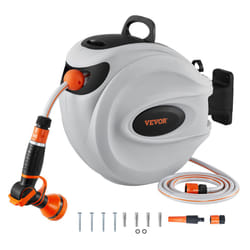 VEVOR Retractable Hose Reel Water Hose Reel 65.6'x1/2" 180 Swivel Wall-Mounted