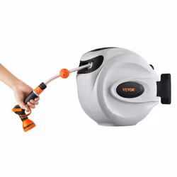 VEVOR Retractable Hose Reel Water Hose Reel 65.6'x1/2" 180 Swivel Wall-Mounted - Additional view 10