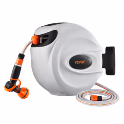 VEVOR Retractable Hose Reel Water Hose Reel 65.6'x1/2" 180 Swivel Wall-Mounted - Additional view 8