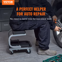 VEVOR Rolling Creeper Garage/Shop Seat, 250 LBS Capacity Padded Rolling Workshop Stool with Tool Tray Storage, Mechanic Stool for Garage, Shop, Auto R