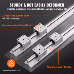 VEVOR Linear Rail Slide SBR16-800mm 2 PCS and 4 PCS SBR16UU Slide Blocks Linear Guide Rail and Bearings Kit for Automated Machines DIY Project CNC Rou