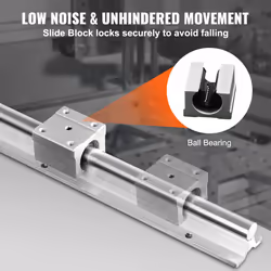 VEVOR Linear Rail Slide SBR20-800mm 2 PCS and 4 PCS SBR20UU Slide Blocks Linear Guide Rail and Bearings Kit for Automated Machines DIY Project CNC Rou