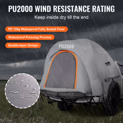 VEVOR Truck Bed Tent, 5.5'-6' Pickup Truck Tent with Rain Layer and Carry Bag, Waterproof PU2000mm Double Layer Truck Tent for Camping