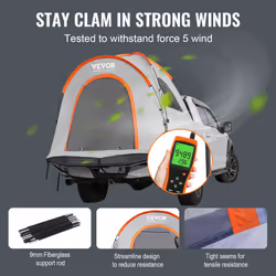 VEVOR Truck Bed Tent, 5.5'-6' Pickup Truck Tent with Rain Layer and Carry Bag, Waterproof PU2000mm Double Layer Truck Tent for Camping