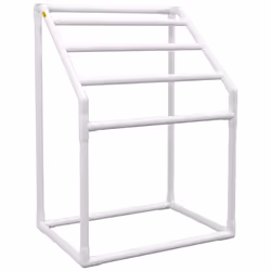 VEVOR Outdoor Towel Rack Pool Towel Rack 5 Bar Trapezoidal White Freestanding