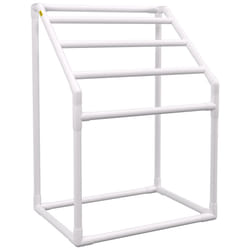 VEVOR Outdoor Towel Rack Pool Towel Rack 5 Bar Trapezoidal White Freestanding