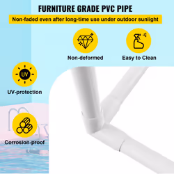 VEVOR Outdoor Towel Rack Pool Towel Rack 5 Bar Trapezoidal White Freestanding