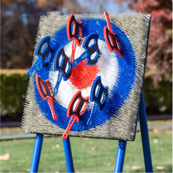 Eastpoint Axe Throwing Set With Steel Frame and 8 Safety Axes