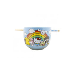 Hello Kitty 888037 Hello Kitty & Friends Rainbow Skies Ramen Bowl with Chopsticks