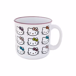 Hello Kitty 862157 20 oz Hello Kitty Rainbow Bows Ceramic Camper Mug, White