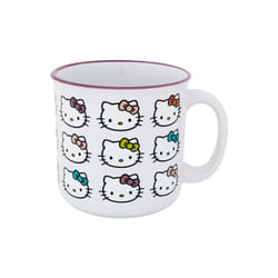 Hello Kitty 862157 20 oz Hello Kitty Rainbow Bows Ceramic Camper Mug, White