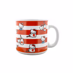 Hello Kitty 888039 20 oz Hello Kitty Milk Bottle Stripes Ceramic Camper Mug