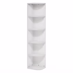 Furinno Pasir 5-Tier Corner Open Shelf Bookcase, White