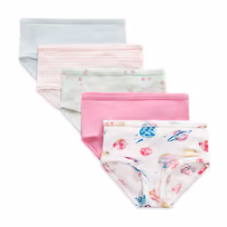 Burts Bees Baby Baby Toddler Girl Underwear Organic Cotton Pack of 5 Planets Unicorns 23T