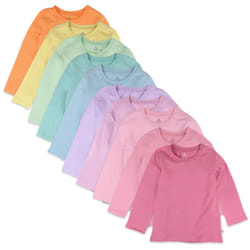 HonestBaby Multipack Long Sleeve T-Shirts Tee 100% Organic Cotton Infant Baby  Toddler  Little Kids Boys  Girls  Unisex  Rainbow Pinks