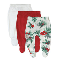 HonestBaby 3-Pack Footed Pants Roomy Fit Pull on Bottoms 100% Organic Cotton for Infant Baby Boys  Girls  Unisex  Emerald Floral