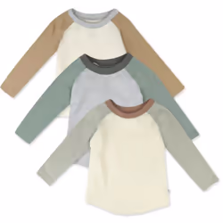 HonestBaby Multipack Long Sleeve T-Shirts Tee 100% Organic Cotton Infant Baby  Toddler  Little Kids Boys  Girls  Unisex  Sand ...