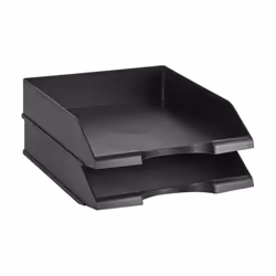 Amazon Basics Rectangular Stackable Office Letter Trays Pack of 12 letter size Black