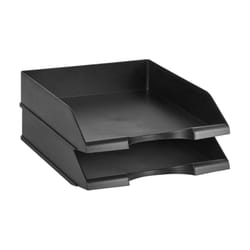 Amazon Basics Rectangular Stackable Office Letter Trays  Pack of 12  letter size  Black