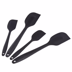 Nonstick Heat Resistant Rectangular Silicone Spatula Set, Dishwasher Safe, Flexible, BPA Free, 2 Small & 2 Large Spatulas, Pa ...