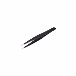 Eyebrow Tweezers, Stainless Steel Slant and Pointed Hair Removal Tweezers, Precision Tweezers for Ingrown Hair, Eyebrows Plucking, 4-Pack, Black