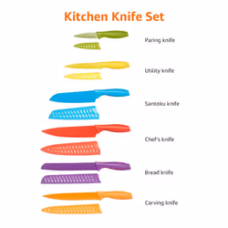 12-Piece Knife Set, Multicolor