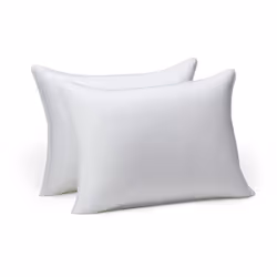 Amazon Basics Down Alternative Pillows for Stomach and Back Sleepers, Soft Density, Standard, Pack of 2, White, 26 in L x 20  ...