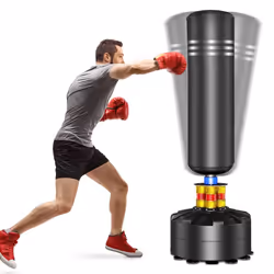 YOLEO Punching Bag Heavy Boxing Bag with Suction Cup Base - Freestanding Punching Bag for Adults Kickboxing Bags Kick Punch Bag (Black)