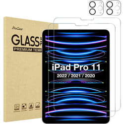 2+2 Pack Screen Protector for iPad Pro 11 4th 3rd 2nd 2022 2021 2020 with Camera Lens Protector, Tempered Glass Film Guard for iPad Pro 11" 4 3 2 Gen
