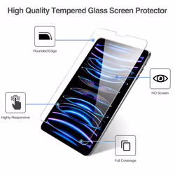 2+2 Pack Screen Protector for iPad Pro 11 4th 3rd 2nd 2022 2021 2020 with Camera Lens Protector, Tempered Glass Film Guard for iPad Pro 11" 4 3 2 Gen