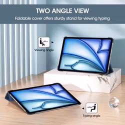 for iPad Air 13 Inch Case 2024 M2, 13" iPad Air Case 2024 Air M2 13 Cover, Slim Stand Translucent Hard Shell Back Folio iPad 13 Air Case, Auto