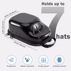 ProCase Hat Travel Case  Hard Hat Case for 67 Baseball Caps Lids Hat Storage Organizer with Carrying Handle & Shoulder Strap Cap Case Hat Carrier for