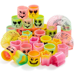 30 Pcs Spring Rainbow Party Bag Fillers for Kids, Mini Fidget Toys for Kids Slinky Toy, Stress Coil Mini Springs Bulk Toys for Carnival Prize Birthday